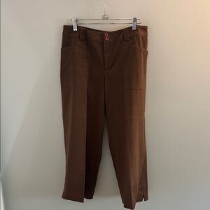 Neiman Marcus Brown Ankle Cropped Pants